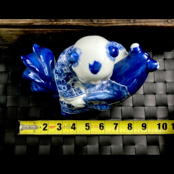 Large Ceramic Buddha | Feng Shui Maitreya Buddha Sitting Koi Lucky God Statue - Picture 4 of 13